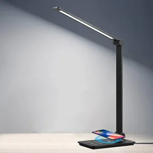 LumiGlow – Luxe LED Bureaulamp met Draadloos Opladen en Touch Control voor een Stijlvol Werkplekdesign