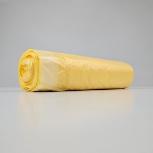 Gele Vuilniszakken 60 Liter | Trekband | HDPE | 25 My | 64×71 cm – 100 zakken