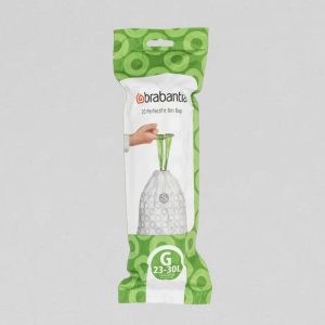 Brabantia Code G Vuilniszakken 23-30 Liter | Trekband | LDPE | 22 My | 42×77 cm – 60 zakken