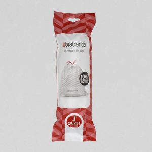 Brabantia Code J Vuilniszakken 20-25 Liter | Trekband | LDPE | 22 My | 54×55 cm – 60 zakken