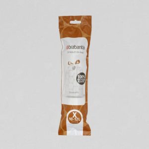 Brabantia Code X Vuilniszakken 10-12 Liter | Trekband | LDPE | 23 My | 36×49 cm – 60 zakken