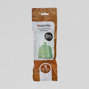 Brabantia Code X Vuilniszakken 10-12 Liter | BIO | 21 My | 36×52 cm – 120 zakken