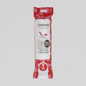 Brabantia Code Y Vuilniszakken 20 Liter | Trekband | LDPE | 21 My | 41×54 cm – 240 zakken