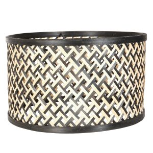 Lampenkap rond | E27 | naturel & zwart