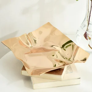 LustreCrush – Luxe RVS Dienblad met Uniek Verkreukeld Design