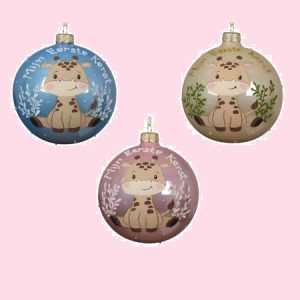 Decoris kerstbal Mijn eerste Kerst giraf 10cm