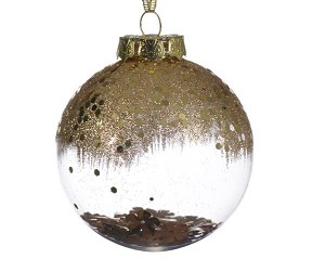 KERSTBAL KUNSTSTOF MET GOUDGLITTER