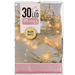 Kerstverlichting – op batterij – warm wit – 30 lampjes