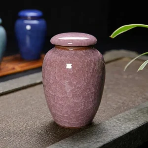 EternaSoul Handbeschilderde Keramische Huisdier Urn – Tijdloos Aandenken met Elegante Uitstraling